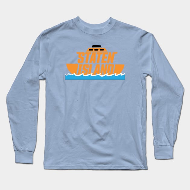 Staten Island Ferry Long Sleeve T-Shirt by MAS Design Co